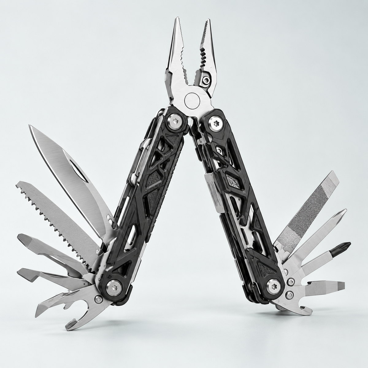 Survival-Multitool 18-in-1 – Edelstahl mit Etui